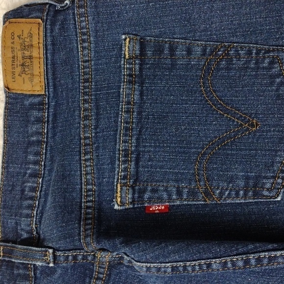505 Levi's Blue Dark Wash High Rise Five Pocket Zip Up Straight Leg Denim Jean - Picture 12 of 15